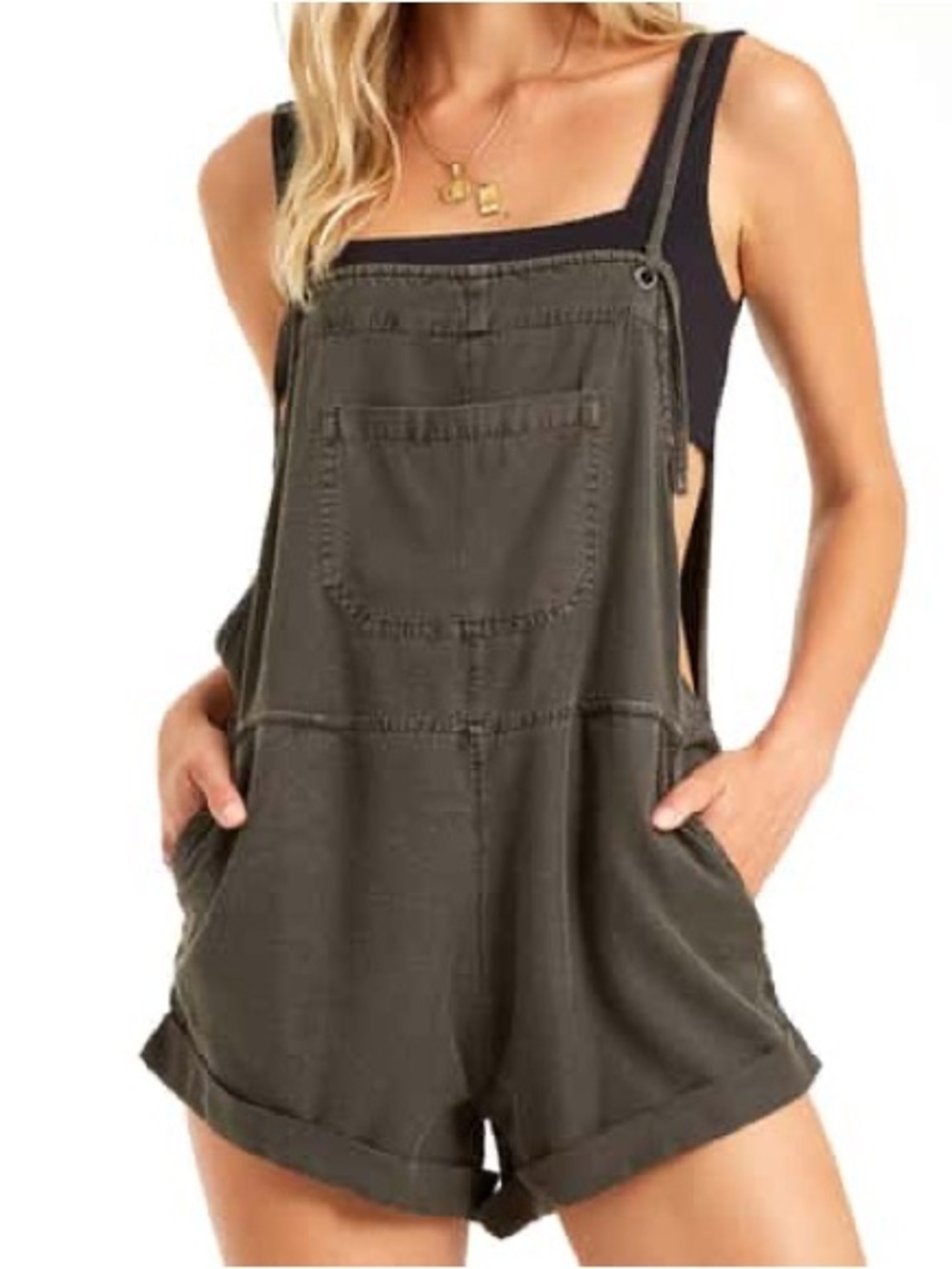Billabong Wild Pursuit Romper Off Black Size Large